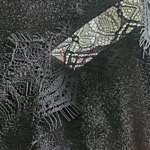 New with tags sz 4 Topshop Black Velvet Glitter Bodysuit - Picture 2 of 6